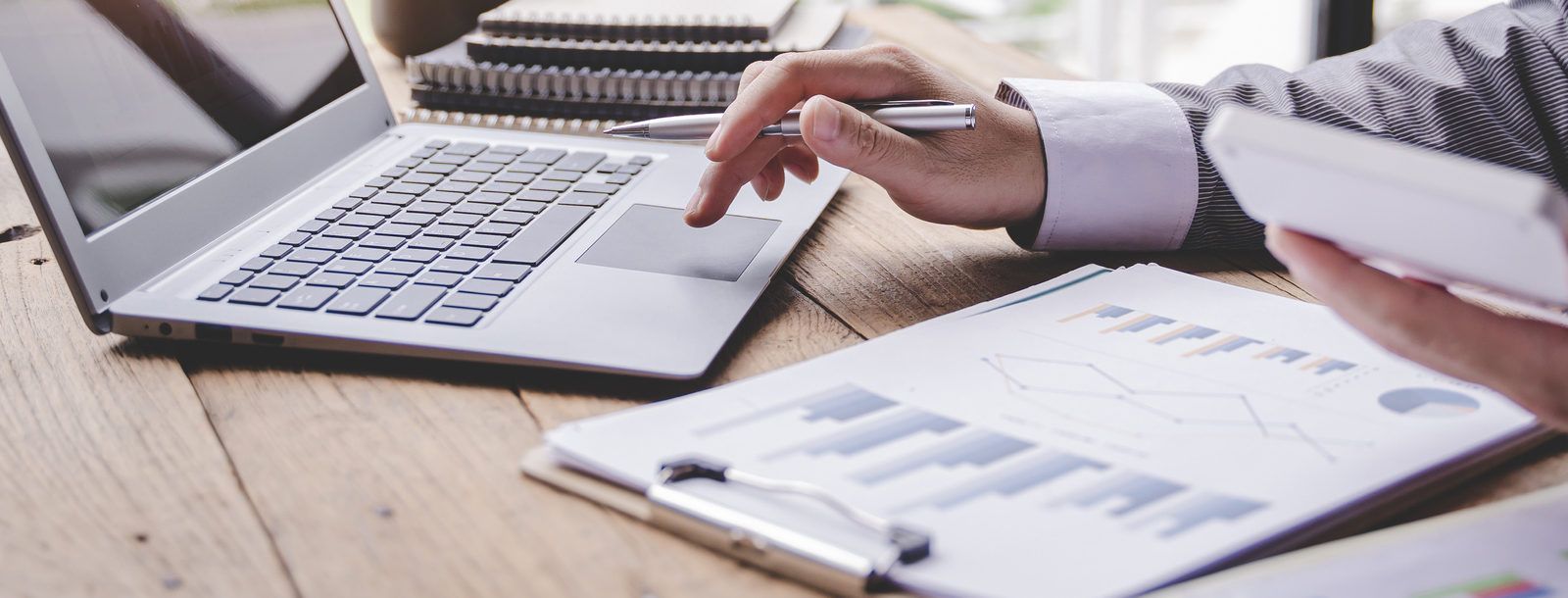 Person checking their savings account on a laptop.